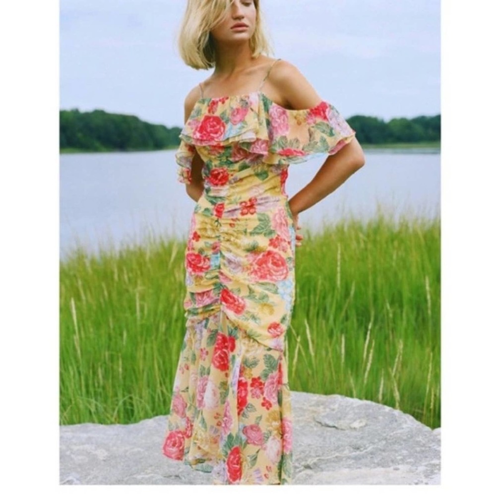 Divine Heritage Ruffle Cold Shoulder Dress XS NWT